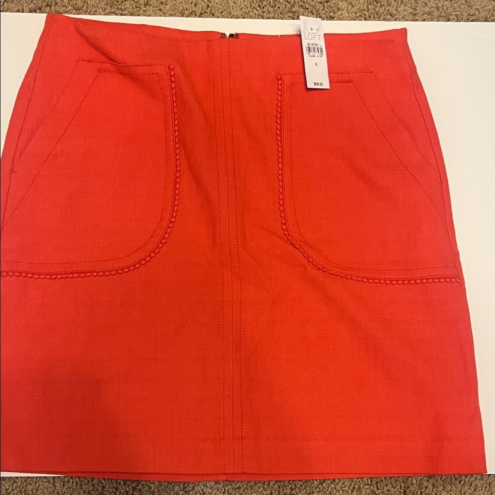 LOFT Bright Orange Mini Skirt